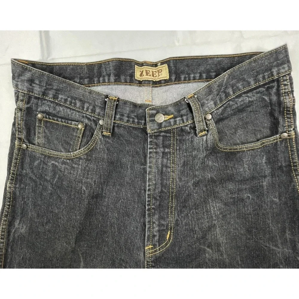 VINTAGE ZEEP MENS JEANS 38X32 DARK WASH STRAIGHT LEG THAILAND DENIM PANTS